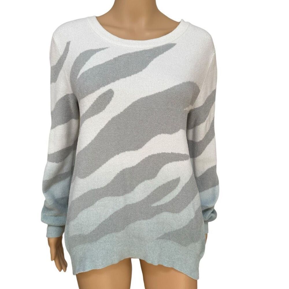 Barefoot Dreams Womens Cozychic Ultra Lite Ocean Reef Pullover Sweater Size Xs